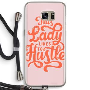 CaseCompany Hustle Lady: Samsung Galaxy S7 Edge Transparant Hoesje met koord