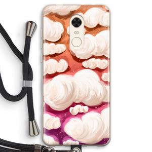 CaseCompany Katoen Wolken: Xiaomi Redmi 5 Transparant Hoesje met koord