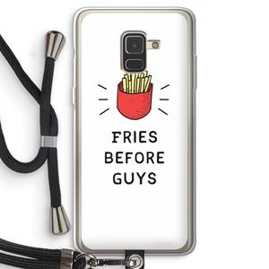 CaseCompany Fries before guys: Samsung Galaxy A8 (2018) Transparant Hoesje met koord