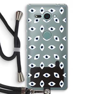 CaseCompany Eyes pattern: Sony Xperia XZ2 Compact Transparant Hoesje met koord