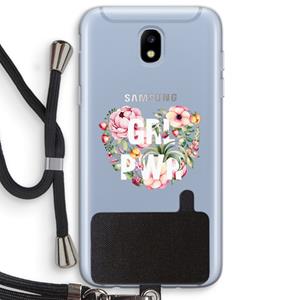 CaseCompany GRL PWR Flower: Samsung Galaxy J5 (2017) Transparant Hoesje met koord
