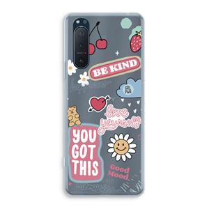 CaseCompany Positivity: Sony Xperia 5 II Transparant Hoesje