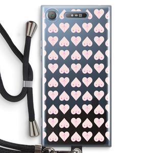 CaseCompany Ass 'n Titties: Sony Xperia XZ1 Transparant Hoesje met koord