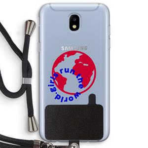 CaseCompany Run The World: Samsung Galaxy J5 (2017) Transparant Hoesje met koord