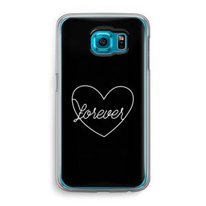 CaseCompany Forever heart black: Samsung Galaxy S6 Transparant Hoesje