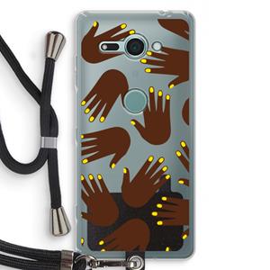 CaseCompany Hands dark: Sony Xperia XZ2 Compact Transparant Hoesje met koord