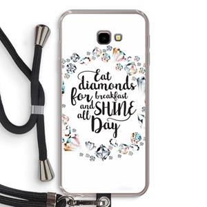 CaseCompany Diamonds: Samsung Galaxy J4 Plus Transparant Hoesje met koord
