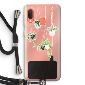 CaseCompany Hang In There: Samsung Galaxy A20e Transparant Hoesje met koord