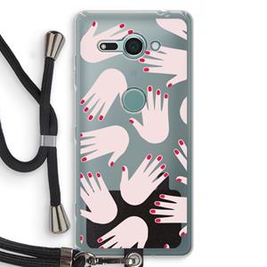 CaseCompany Hands pink: Sony Xperia XZ2 Compact Transparant Hoesje met koord
