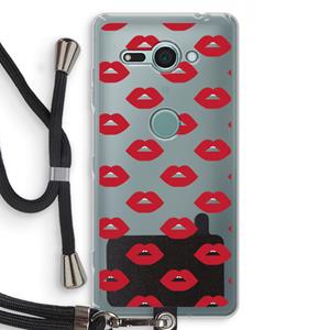 CaseCompany Lips: Sony Xperia XZ2 Compact Transparant Hoesje met koord