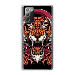 CaseCompany Tiger and Rattlesnakes: Samsung Galaxy Note 20 / Note 20 5G Transparant Hoesje