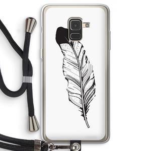 CaseCompany Pluim: Samsung Galaxy A8 (2018) Transparant Hoesje met koord