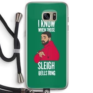 CaseCompany Sleigh Bells Ring: Samsung Galaxy S7 Edge Transparant Hoesje met koord