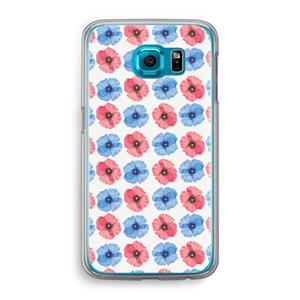CaseCompany Klaproosjes: Samsung Galaxy S6 Transparant Hoesje
