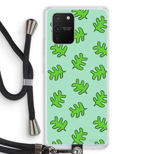 CaseCompany Groene blaadjes: Samsung Galaxy S10 Lite Transparant Hoesje met koord