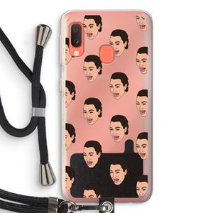 CaseCompany Ugly Cry Call: Samsung Galaxy A20e Transparant Hoesje met koord
