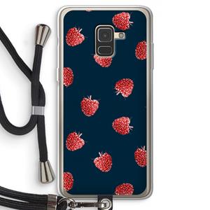 CaseCompany Framboosjes: Samsung Galaxy A8 (2018) Transparant Hoesje met koord