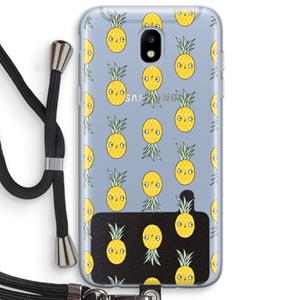 CaseCompany Ananas: Samsung Galaxy J5 (2017) Transparant Hoesje met koord