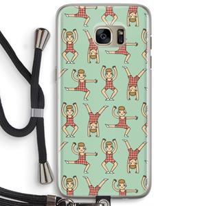 CaseCompany Gymboys: Samsung Galaxy S7 Edge Transparant Hoesje met koord