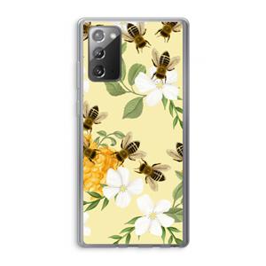 CaseCompany No flowers without bees: Samsung Galaxy Note 20 / Note 20 5G Transparant Hoesje