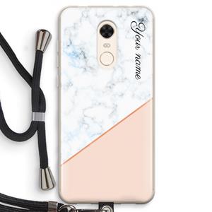 CaseCompany Marmer in stijl: Xiaomi Redmi 5 Transparant Hoesje met koord