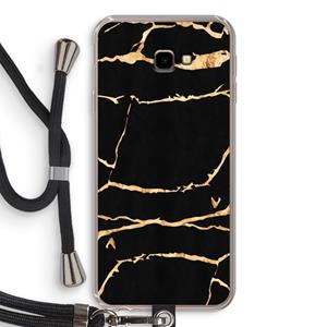 CaseCompany Gouden marmer: Samsung Galaxy J4 Plus Transparant Hoesje met koord