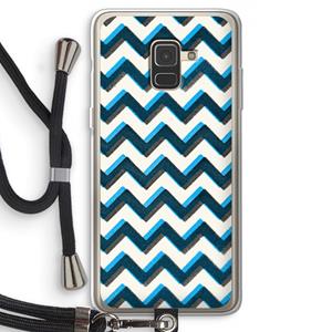 CaseCompany Onderbroken lijn: Samsung Galaxy A8 (2018) Transparant Hoesje met koord