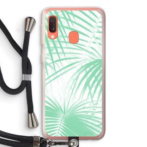CaseCompany Palmbladeren: Samsung Galaxy A20e Transparant Hoesje met koord