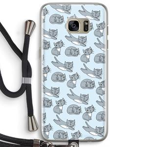 CaseCompany Poezen: Samsung Galaxy S7 Edge Transparant Hoesje met koord