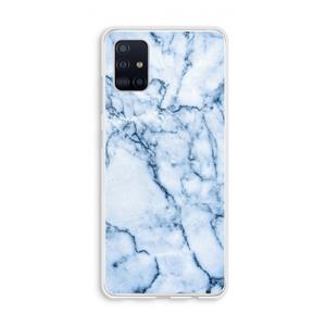 CaseCompany Blauw marmer: Galaxy A51 4G Transparant Hoesje