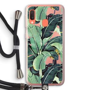 CaseCompany Bananenbladeren: Samsung Galaxy A20e Transparant Hoesje met koord