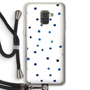 CaseCompany Blauwe stippen: Samsung Galaxy A8 (2018) Transparant Hoesje met koord