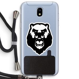CaseCompany Angry Bear (white): Samsung Galaxy J5 (2017) Transparant Hoesje met koord