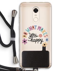 CaseCompany Happy days: Xiaomi Redmi 5 Transparant Hoesje met koord