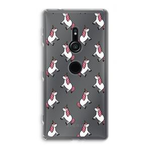 CaseCompany Eenhoorns overal: Sony Xperia XZ2 Transparant Hoesje