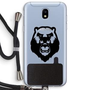 CaseCompany Angry Bear (black): Samsung Galaxy J5 (2017) Transparant Hoesje met koord