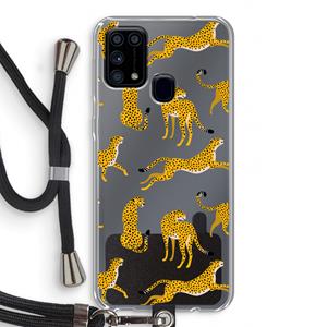 CaseCompany Luipaard: Samsung Galaxy M31 Transparant Hoesje met koord