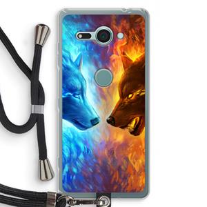 CaseCompany Fire & Ice: Sony Xperia XZ2 Compact Transparant Hoesje met koord