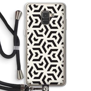 CaseCompany Crazy pattern: Samsung Galaxy A8 (2018) Transparant Hoesje met koord