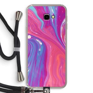 CaseCompany Paarse stroom: Samsung Galaxy J4 Plus Transparant Hoesje met koord