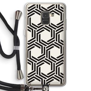 CaseCompany Geometrisch patroon: Samsung Galaxy A8 (2018) Transparant Hoesje met koord