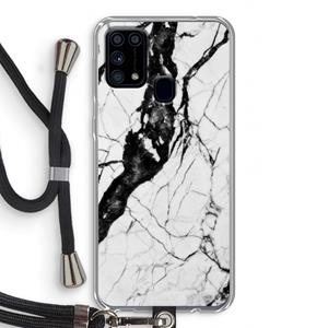 CaseCompany Witte marmer 2: Samsung Galaxy M31 Transparant Hoesje met koord
