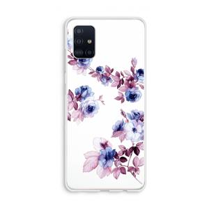 CaseCompany Waterverf bloemen: Galaxy A51 4G Transparant Hoesje