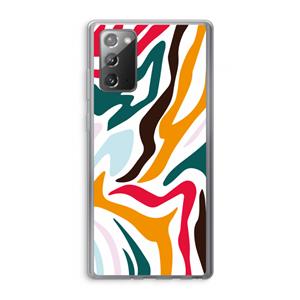 CaseCompany Colored Zebra: Samsung Galaxy Note 20 / Note 20 5G Transparant Hoesje