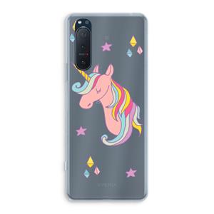 CaseCompany Roze eenhoorn: Sony Xperia 5 II Transparant Hoesje