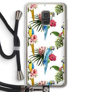 CaseCompany Kleurrijke papegaaien: Samsung Galaxy A8 (2018) Transparant Hoesje met koord