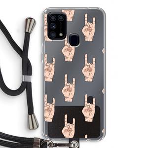 CaseCompany Rock: Samsung Galaxy M31 Transparant Hoesje met koord