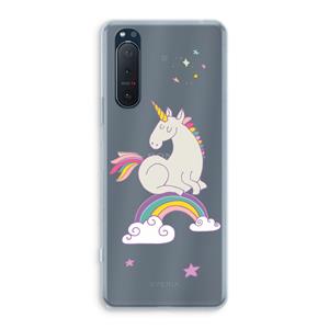 CaseCompany Regenboog eenhoorn: Sony Xperia 5 II Transparant Hoesje