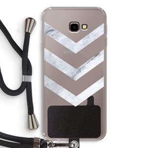 CaseCompany Marmeren pijlen: Samsung Galaxy J4 Plus Transparant Hoesje met koord