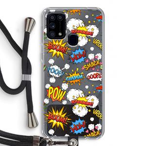 CaseCompany Pow Smack: Samsung Galaxy M31 Transparant Hoesje met koord